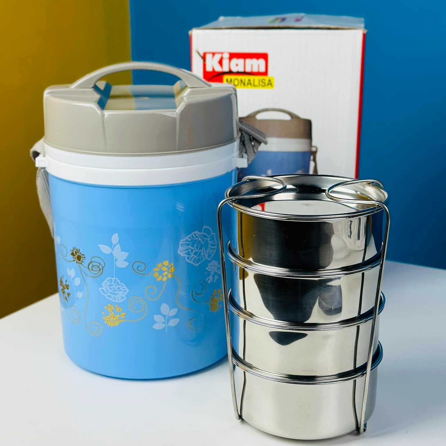 Kiam Monalisa Steel Hot Tiffin Carrier or Lunch Pot