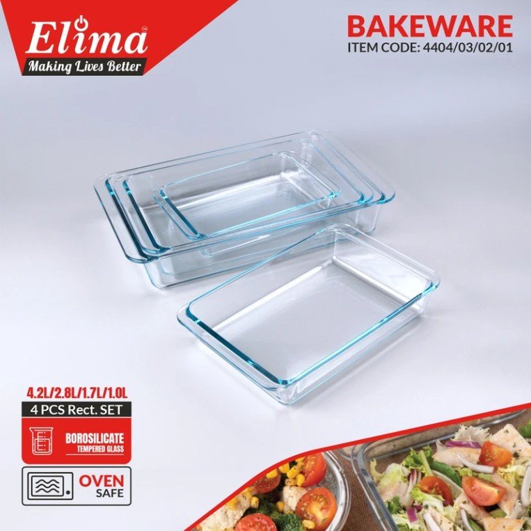 4pcs Oven Proof Rectangular Serving Dish-4404