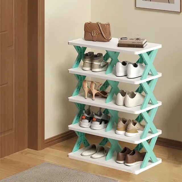 5 Layers double foldable shoe cabinet