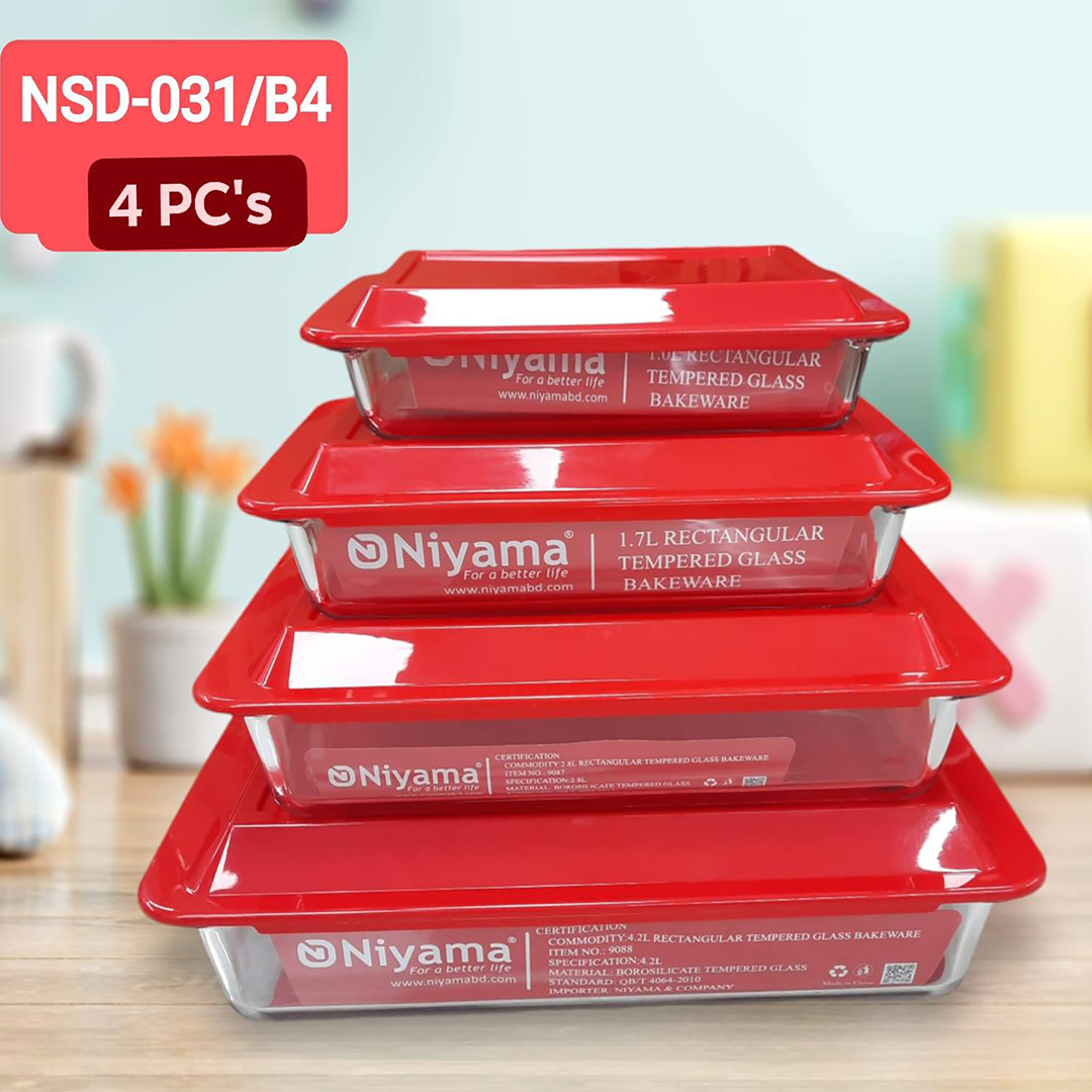 4 Pcs Tempered Glass Oven bati set NSD-031/B4
