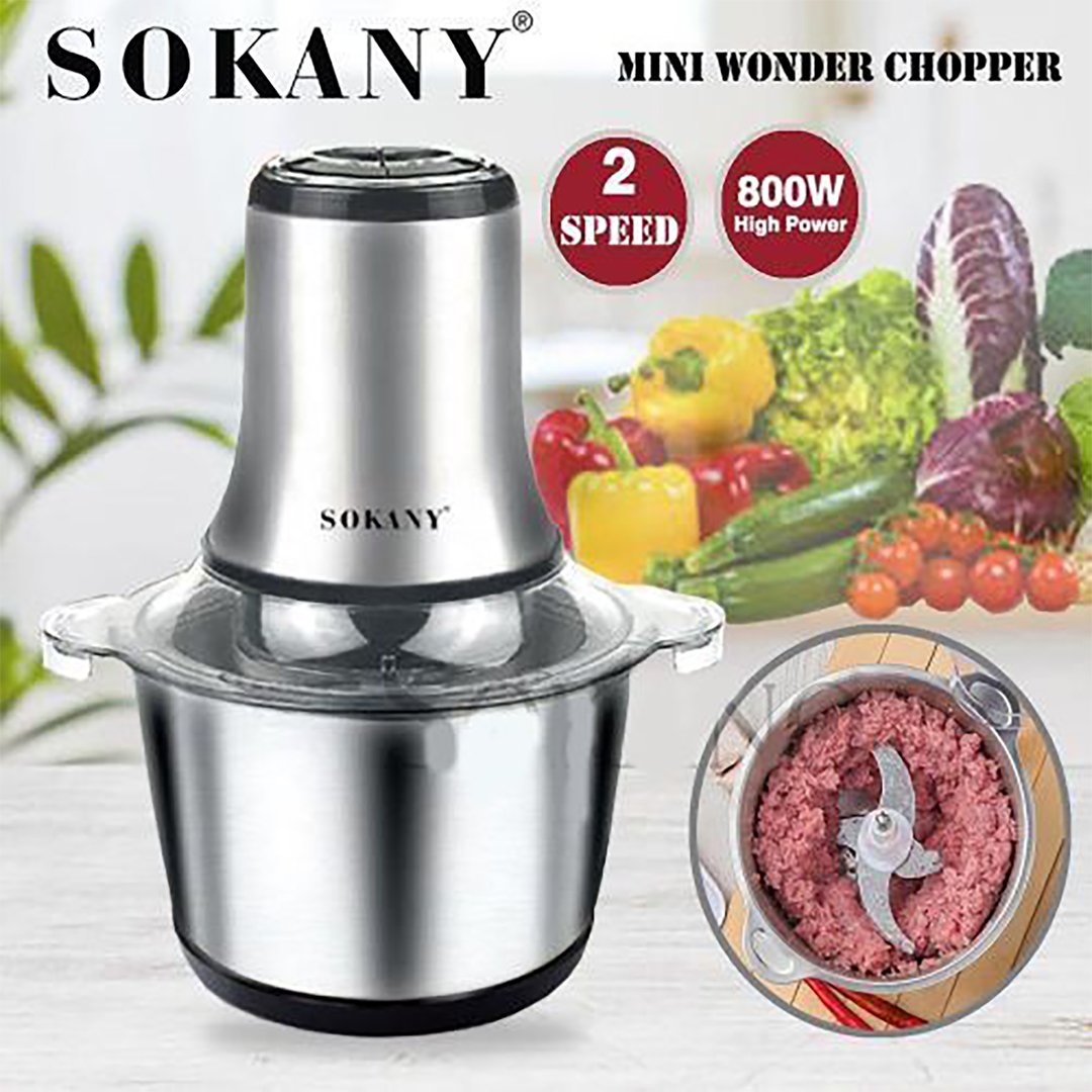 Sokany 800w 2 Speed 3L Multifunction Electric Meat Grinder Food 304 Stainless Steel Mincer