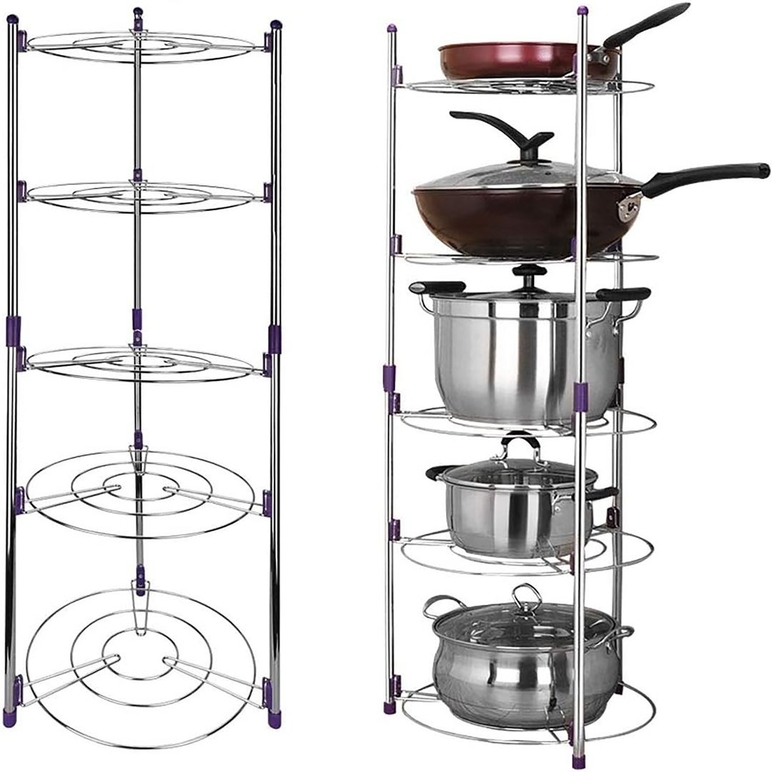 5 Tier Pan Rack Stainless Steel Pan Pot