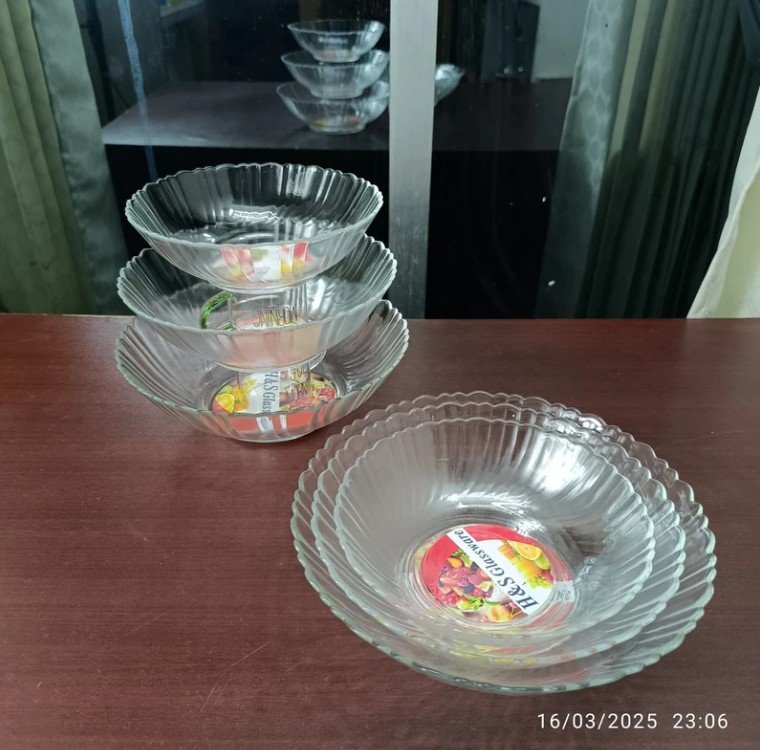 H & S Glassware Oven-Proof 6 Pcs Serving Bowl Dish